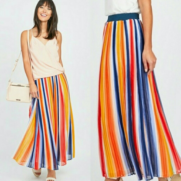 Chelsea & Theodore Dresses & Skirts - NWT CHELSEA & THEODORE RAINBOW CHIFFON MAXI SKIRT!
